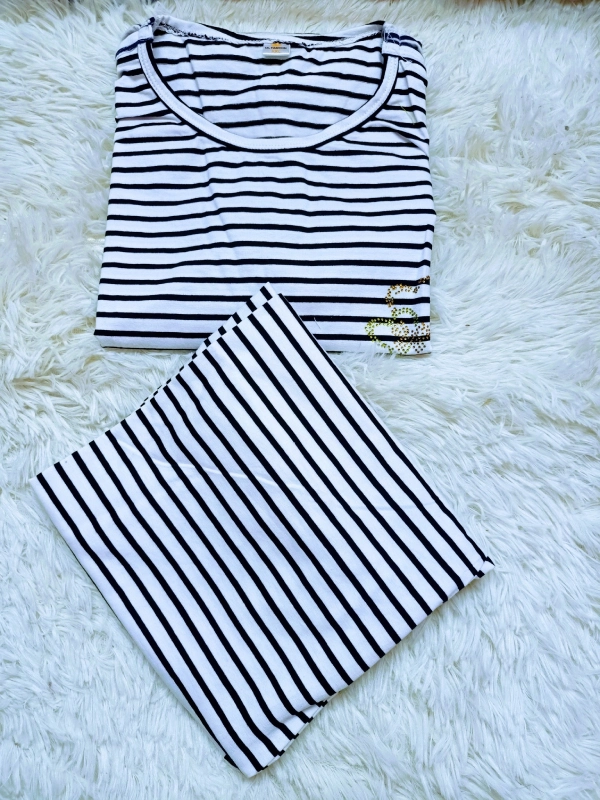 Black White Strip 2 Piece - Image 2